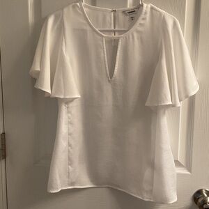 Express White Flutter Sleeve Blouse